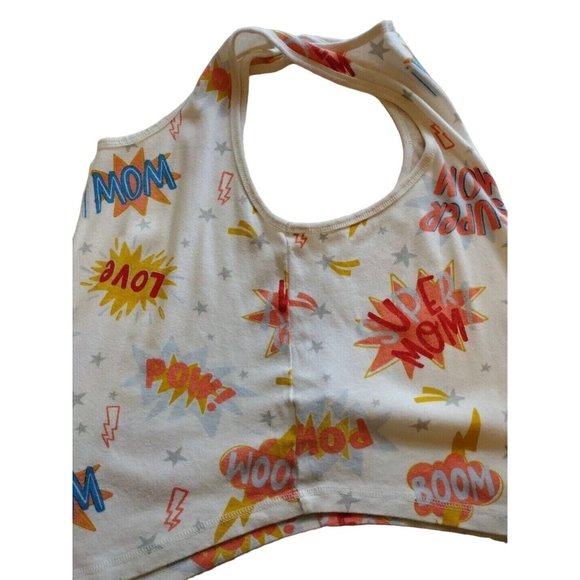 Old Navy Top Womens Medium Mom Tank Colorful Comic - Picture 8 of 9